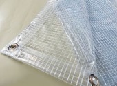 Bâche pour pergola arrondie 400g transparente armée - 160 cm x 550 cm - 1,6 m x 5,5 m