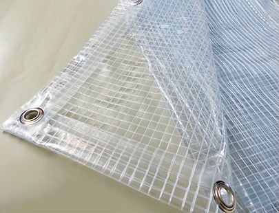 Bâche pour pergola arrondie 400g transparente armée - 180 cm x 550 cm - 1,8 m x 5,5 m